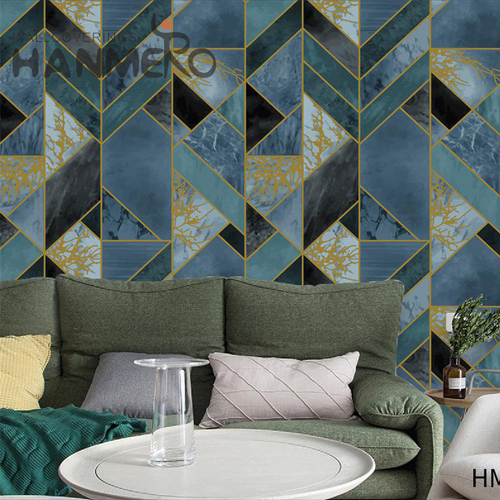 HANMERO PVC Decor Geometric Embossing Modern Exhibition 0.53*9.2M bedroom wallpaper