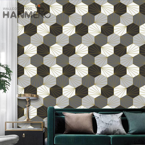 HANMERO PVC Decor 0.53*9.2M Embossing Modern Exhibition Geometric wallpaper for shop walls