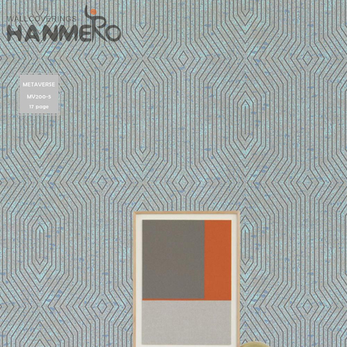 HANMERO Non-woven Nature Sense Geometric Embossing Modern Study Room 0.53*10M wallpaper website