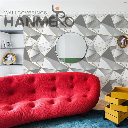 HANMERO PVC New Design Geometric Embossing Modern Photo studio purchase wallpaper 0.53*9.2M
