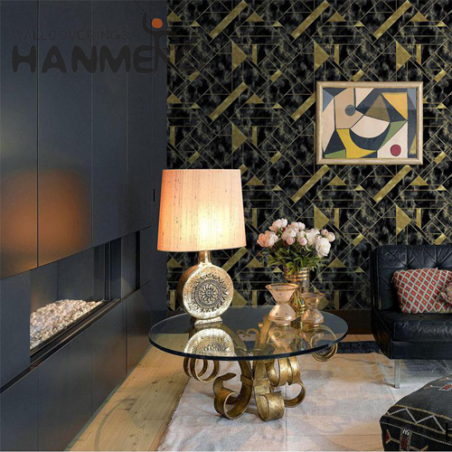 HANMERO PVC New Design Geometric Embossing 0.53*9.2M Photo studio Modern wallpaper shopping
