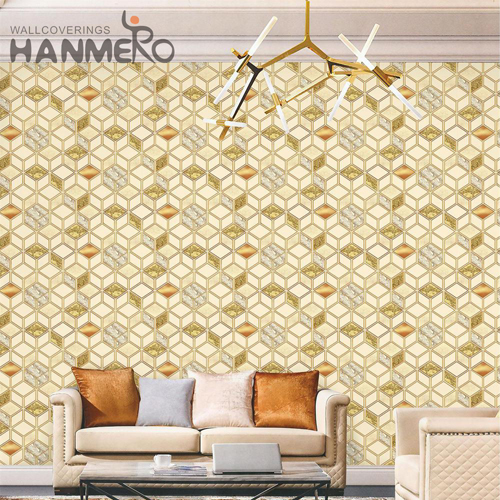 HANMERO PVC New Design Modern Embossing Geometric Photo studio 0.53*9.2M latest wallpapers for walls