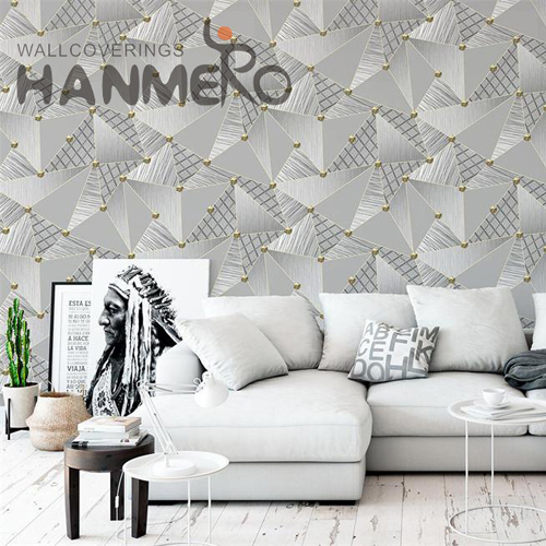 HANMERO Embossing New Design Geometric PVC Modern Photo studio 0.53*9.2M wallpaper for decoration