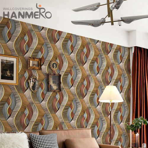 HANMERO PVC New Design Embossing Geometric Modern Photo studio 0.53*9.2M black wallpaper designs for walls