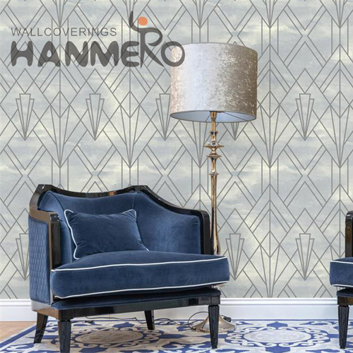 HANMERO PVC wallpaper for house walls Geometric Embossing Modern Restaurants 0.53*9.5M Strippable