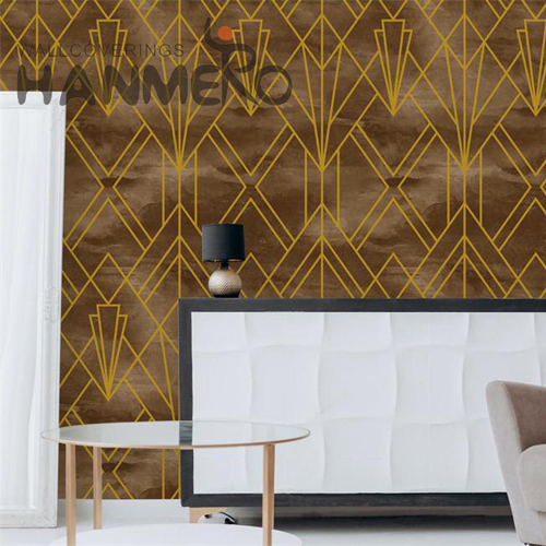 HANMERO PVC Strippable wallpaper for room Embossing Modern Restaurants 0.53*9.5M Geometric