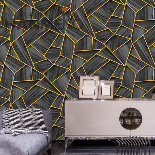 HANMERO PVC Strippable Geometric 0.53*9.5M Modern Restaurants Embossing wallpaper in bedroom