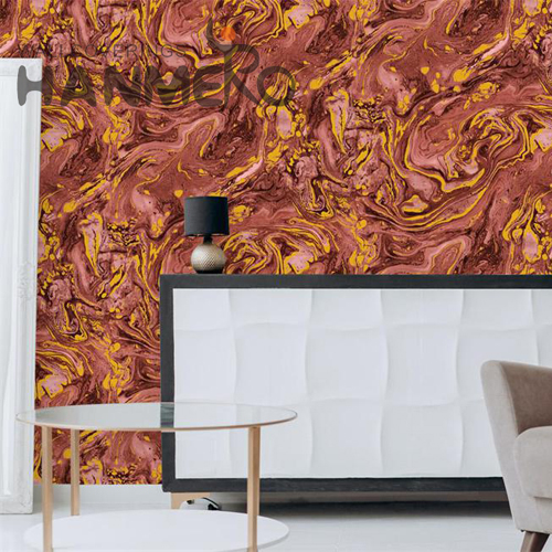 HANMERO Modern Strippable Geometric Embossing PVC Restaurants 0.53*9.5M damask wallpaper for sale