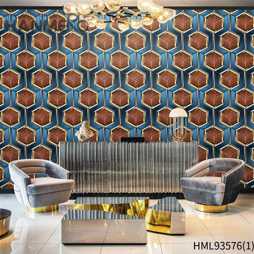 HANMERO Embossing European Study Room 0.53M home wallpaper samples Geometric Newest PVC