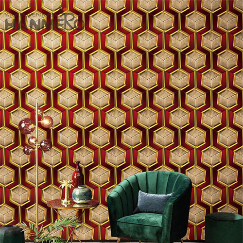 HANMERO Newest Embossing European Study Room 0.53M wallpaper purchase online Geometric PVC