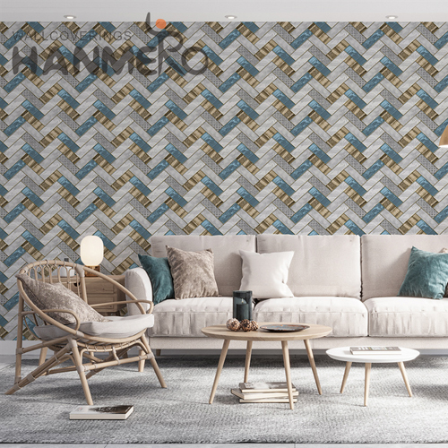 HANMERO PVC 0.53*9.2M Geometric Embossing Modern Lounge rooms New Design wallpaper designs for the home