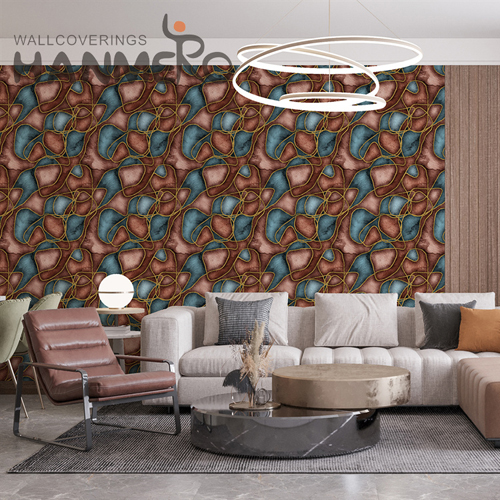 HANMERO PVC New Design 0.53*9.2M Embossing Modern Lounge rooms Geometric wallpaper books