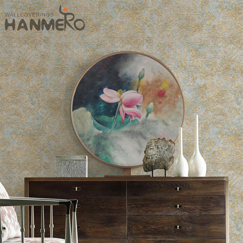 HANMERO PVC Removable Landscape Embossing Pastoral Exhibition 1.06*15.6M house wallpaper