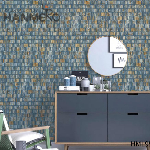 HANMERO PVC Fancy designer wallcoverings Embossing Modern Saloon 0.53*10M Solid Color