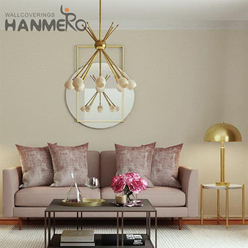 HANMERO PVC Fancy Modern Embossing Solid Color Saloon 0.53*10M rooms with wallpaper