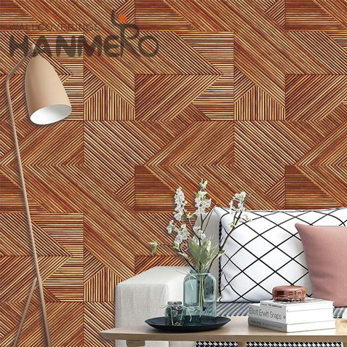 HANMERO PVC Affordable Geometric Embossing Modern 0.53*10M Theatres house and home wallpaper