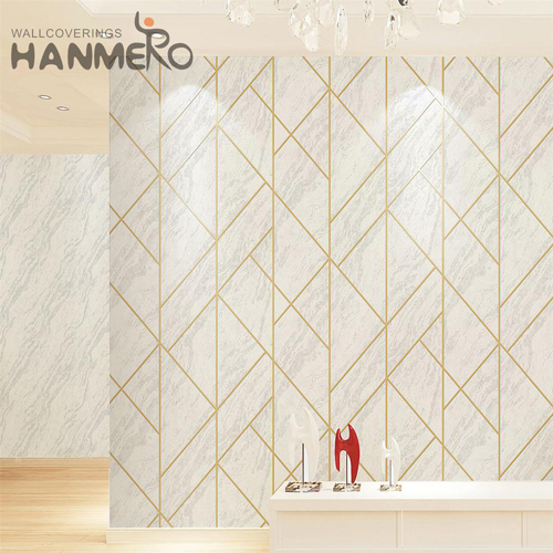 HANMERO PVC designer wallpaper for home Geometric Embossing Modern Cinemas 1.06*15.6M Strippable