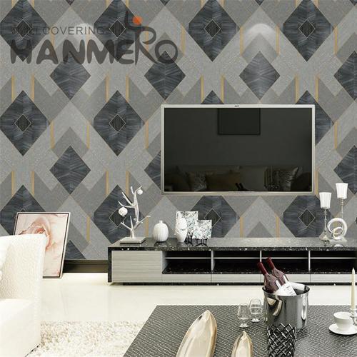 HANMERO 0.53*10M High Quality Geometric Embossing Modern Photo studio PVC wallpaper in homes