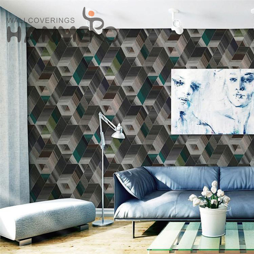 HANMERO PVC Seller Geometric Wet Embossing wall covering wallpaper Home 0.53*10M Pastoral