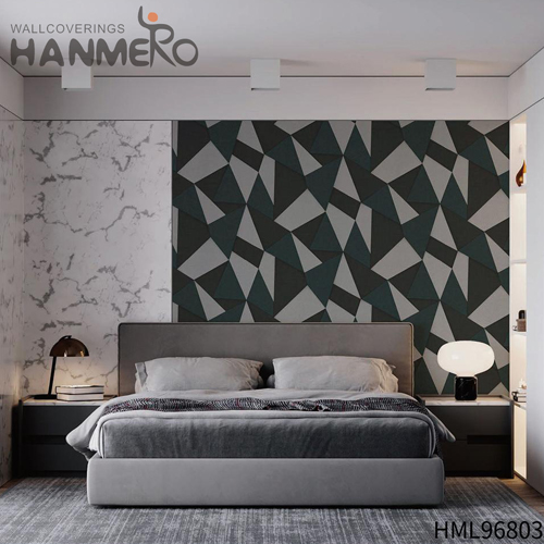 HANMERO PVC Seller Geometric Wet Embossing Pastoral Home wallpaper design for house 0.53*10M
