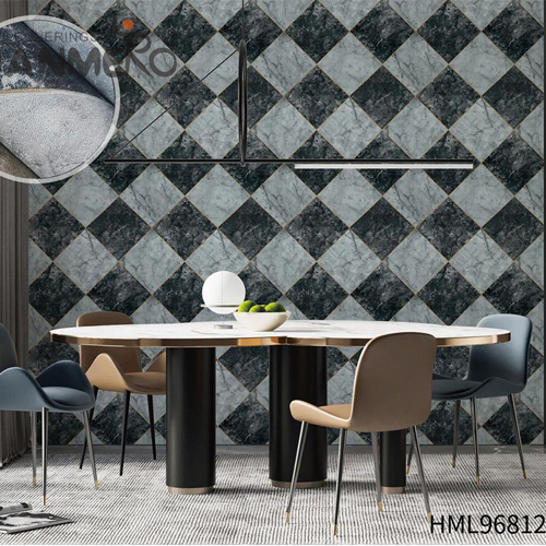 HANMERO 0.53*10M Seller Geometric Wet Embossing Pastoral Home PVC pattern wallpaper for home