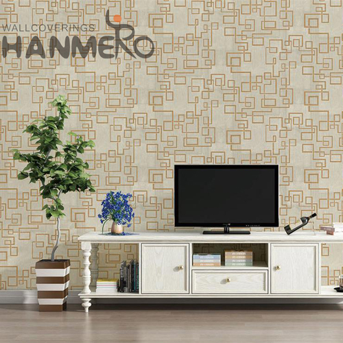 HANMERO PVC Seller 0.53*10M Wet Embossing Pastoral Home Geometric colorful wallpaper home