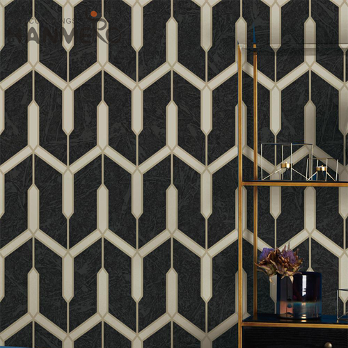 HANMERO PVC New Style Geometric 0.53*10M Modern House Embossing home decor wallpaper online