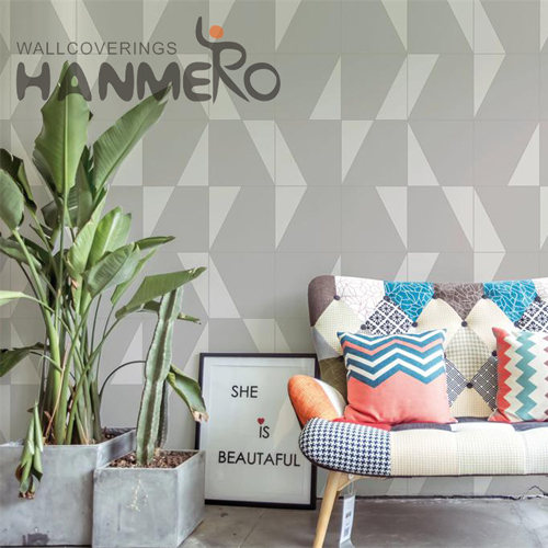 HANMERO PVC New Style Geometric Embossing 0.53*10M House Modern wallpaper grey and yellow