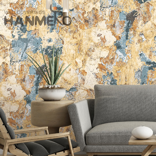 HANMERO PVC Simple Geometric Embossing European damask wallpaper for sale 0.53*10M Exhibition