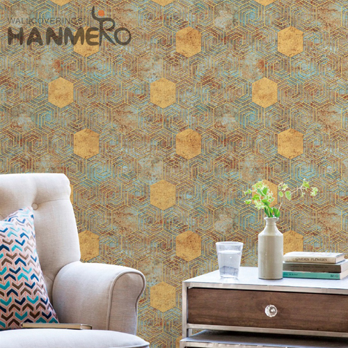 HANMERO PVC Factory Sell Directly Geometric Embossing Classic Kids Room 0.53*10M wallpaper design