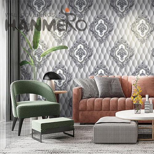 HANMERO PVC Durable Geometric 0.53*9.5M Modern Restaurants Embossing wallpaper shopping online