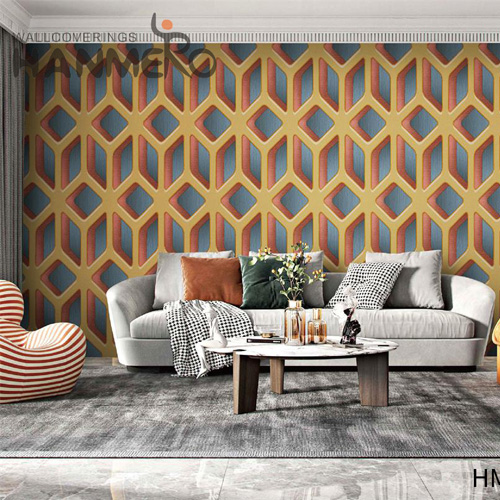 HANMERO PVC Durable Restaurants Embossing Modern Geometric 0.53*9.5M design house designer wallpaper
