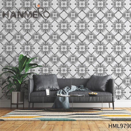 HANMERO PVC wallpaper designs for walls Geometric Embossing Modern Bed Room 0.53*10M Removable