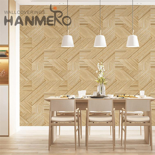 HANMERO PVC Removable Geometric Embossing 0.53*10M Bed Room Modern wallpaper room design