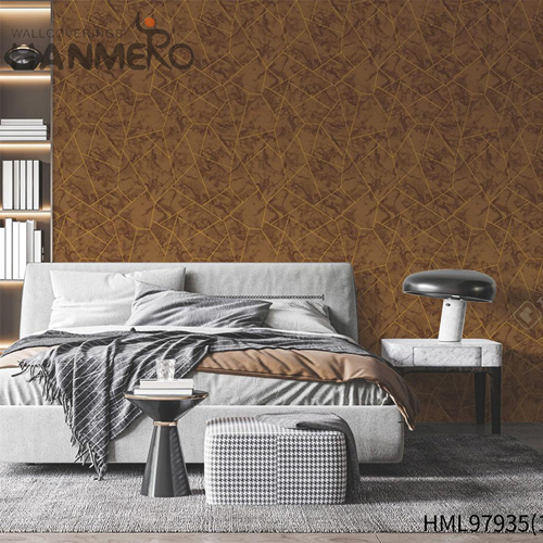 HANMERO PVC Bed Room Geometric Embossing Modern Removable 0.53*10M wallpaper in wall
