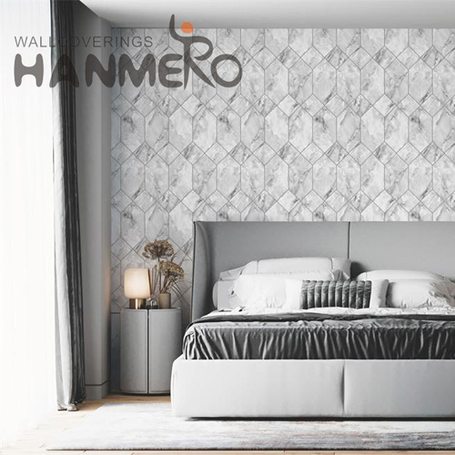 HANMERO PVC Removable Geometric Embossing Bed Room Modern 0.53*10M interior home wallpaper