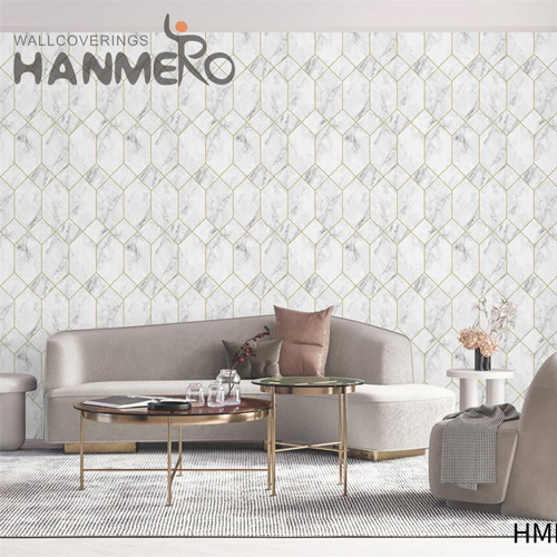 HANMERO Modern Removable Geometric Embossing PVC Bed Room 0.53*10M buy bedroom wallpaper
