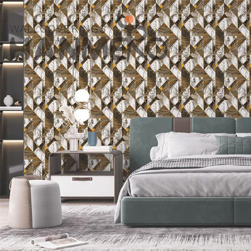 HANMERO Embossing Removable Geometric PVC Modern Bed Room 0.53*10M wallpaper for your walls