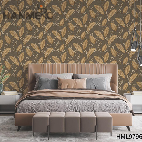 HANMERO 0.53*10M black wallpaper design Geometric Embossing Modern Bed Room Removable PVC