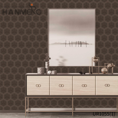 HANMERO Non-woven Professional Geometric Embossing Lounge rooms Modern 0.53*10M wallpaper at home