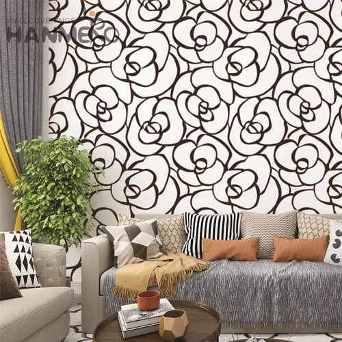 HANMERO Geometric Professional Non-woven Embossing Modern Lounge rooms 0.53*10M black wallpaper decor