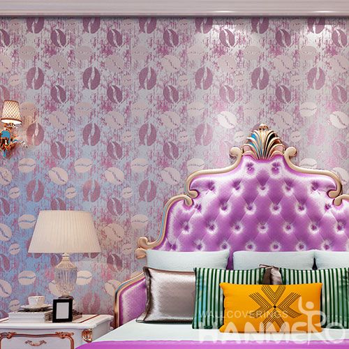 HANMERO 0.53 * 10M / Roll Contemporary Purple Wallcovering Factory Hotels Office Wall Decor Natural Gilding Wallpaper Exporter