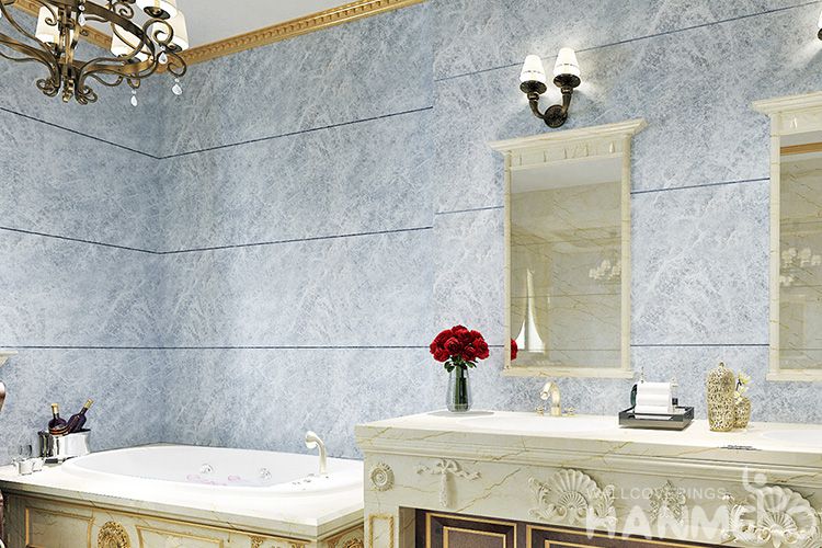 HANMERO Durable Hotels Bathroom Waterproof Wallpaper MCM Soft Stone Patches  with Nice Colors and Designs