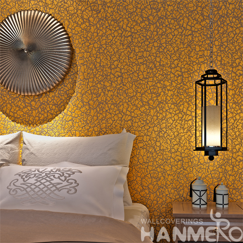 Hanmero 3D Solid Color Non woven Crevasse Crack + Bronzing Wallpaper (Gold)