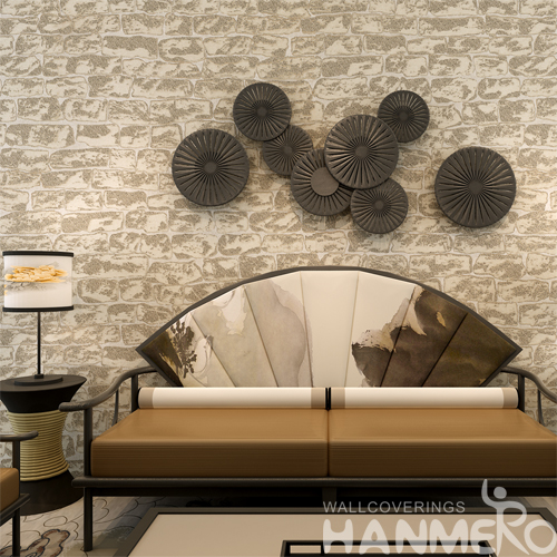 Hanmero 3D Imitation Brick Minimalist Non woven Wallpaper Grey