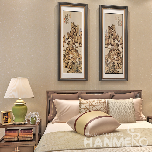Hanmero Solid Color Sandstone Particle Nonwoven Wallpaper Hazel