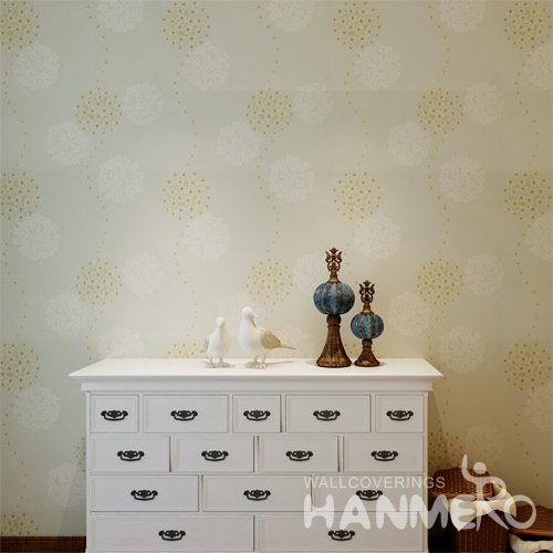 Hanmero 3D PVC Rural Hydrangea Floral Wallpaper Green