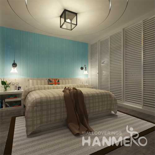 Hanmero Modern Simplicity Stripes Blue Vinyl Wallpaper Rolls