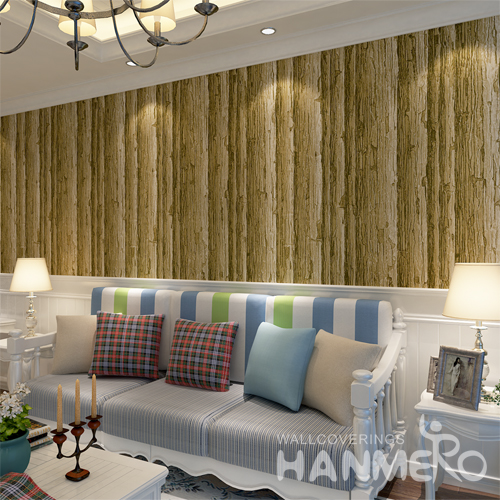 Hanmero PVC Imitation Wood Grain Looks Real Up Wallpaper