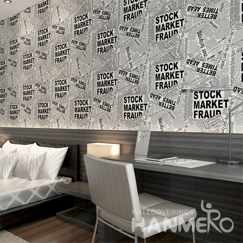 Hanmero Newspaper Headlines Vinyl Embossed Wallpaper